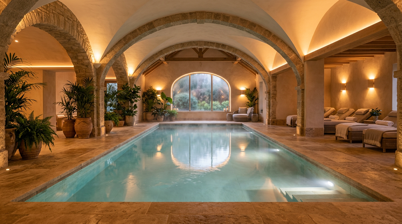 Piscina y spa interior del hotel